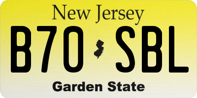 NJ license plate B70SBL