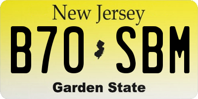 NJ license plate B70SBM