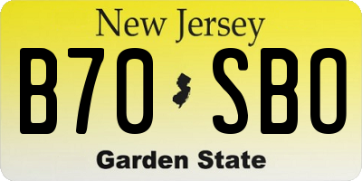 NJ license plate B70SBO