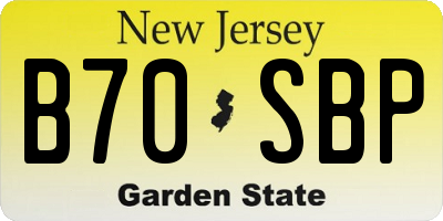 NJ license plate B70SBP