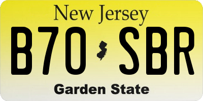 NJ license plate B70SBR
