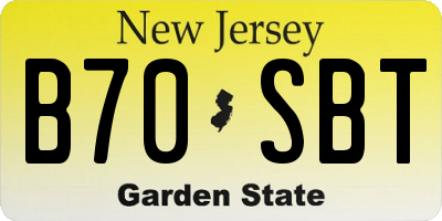NJ license plate B70SBT