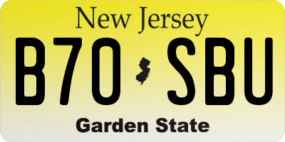 NJ license plate B70SBU