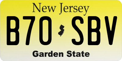 NJ license plate B70SBV