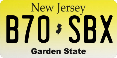 NJ license plate B70SBX