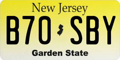 NJ license plate B70SBY