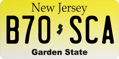 NJ license plate B70SCA