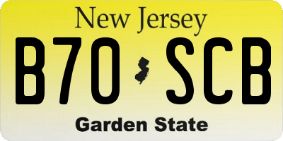 NJ license plate B70SCB