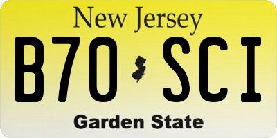 NJ license plate B70SCI