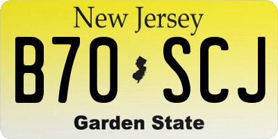 NJ license plate B70SCJ