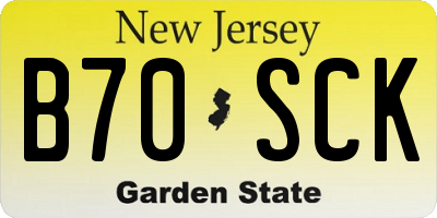 NJ license plate B70SCK