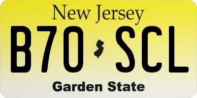 NJ license plate B70SCL