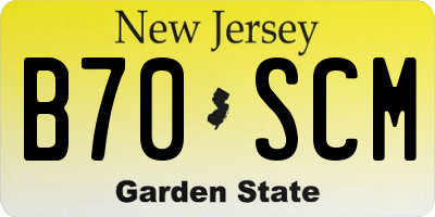 NJ license plate B70SCM