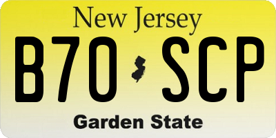 NJ license plate B70SCP