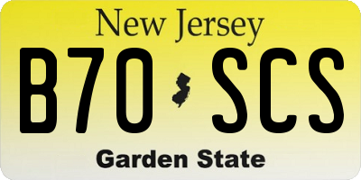 NJ license plate B70SCS