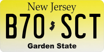NJ license plate B70SCT