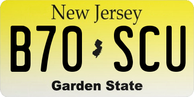 NJ license plate B70SCU