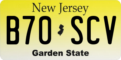 NJ license plate B70SCV