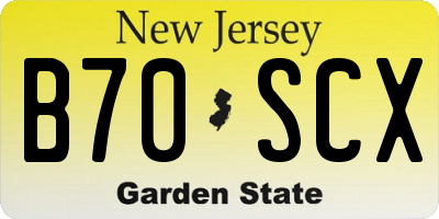 NJ license plate B70SCX