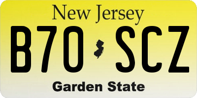 NJ license plate B70SCZ