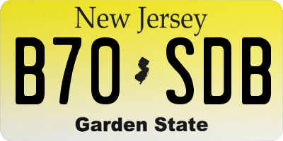 NJ license plate B70SDB