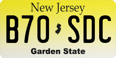 NJ license plate B70SDC