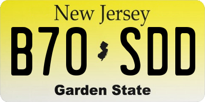 NJ license plate B70SDD