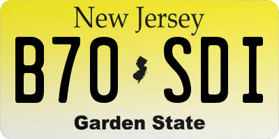 NJ license plate B70SDI