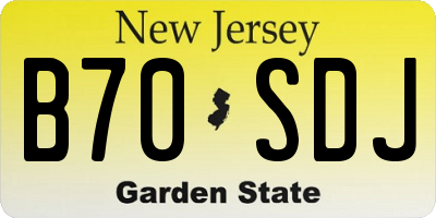 NJ license plate B70SDJ