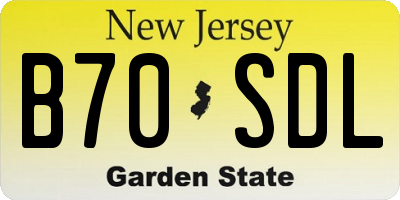NJ license plate B70SDL