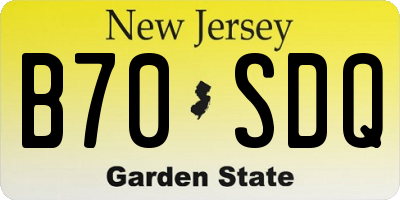 NJ license plate B70SDQ