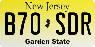 NJ license plate B70SDR
