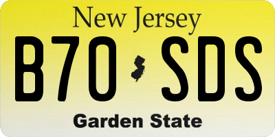 NJ license plate B70SDS