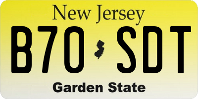 NJ license plate B70SDT