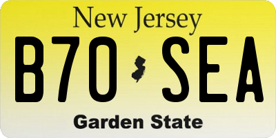 NJ license plate B70SEA