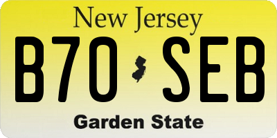 NJ license plate B70SEB