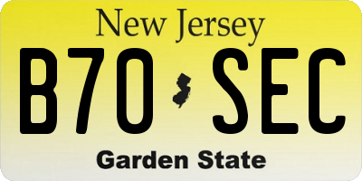 NJ license plate B70SEC