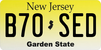 NJ license plate B70SED