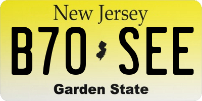 NJ license plate B70SEE