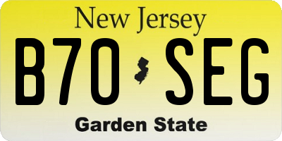 NJ license plate B70SEG