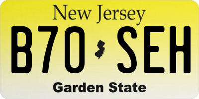 NJ license plate B70SEH