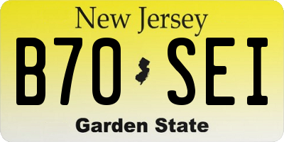 NJ license plate B70SEI
