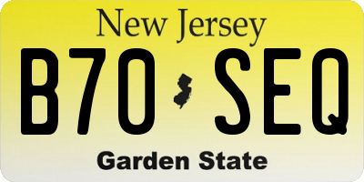 NJ license plate B70SEQ