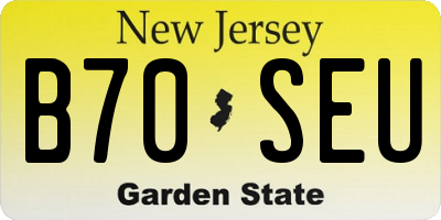 NJ license plate B70SEU