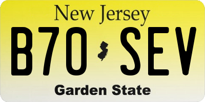 NJ license plate B70SEV