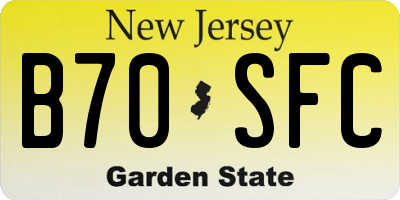 NJ license plate B70SFC