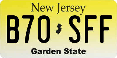 NJ license plate B70SFF