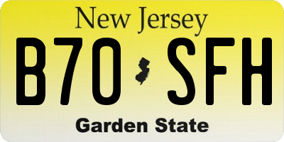 NJ license plate B70SFH