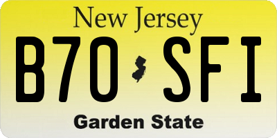 NJ license plate B70SFI