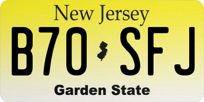 NJ license plate B70SFJ